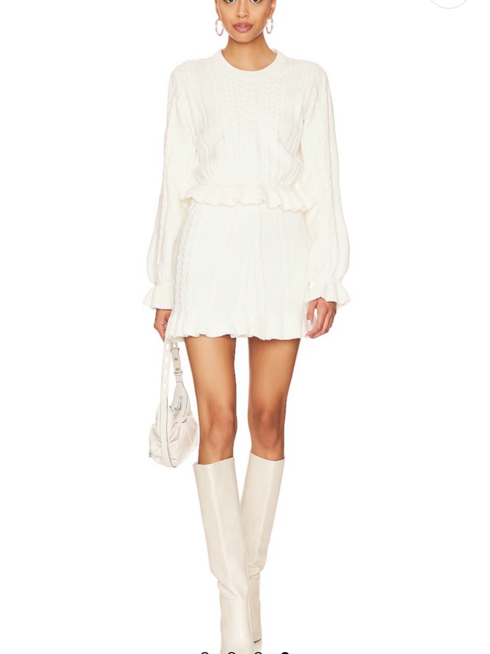 Cream Cable Knit Sweater + Skirt Set - Mumu